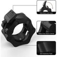 thumbnail image 3 of Olympic Barbell Clips - 1 Inch Pair - Quick Release Barbell Collar Non Slip Locking Weight Clips - Barbell Clamps for Weightlifting Bar & Olympic Weight Bar, Black, 3 of 10