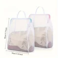 thumbnail image 3 of Bolsas de lavandería de malla de panal con asas, tela de poliéster duradera, diseño de cremallera rectangular versátil para ropa delicada, 2 uds., 3 of 6