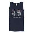 thumbnail image 3 of Autism Is Not A Disablity Itâ€™s A Different Abilty | Autism Awareness Dabbing Skeleton Inspirational Christian Mens Graphic Tank Top, Navy, X-Large, 3 of 5