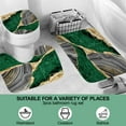 thumbnail image 2 of 4Pcs Marble Shower Curtain Sets, Bathroom Decor Sets, Luxury Shower Curtain with 12 Hooks, Bath Mat, Toilet Lid Rug and Non-Slip U Shape Mat Accessories Marble Print, 72 x 72 Inch, Green, 2 of 5