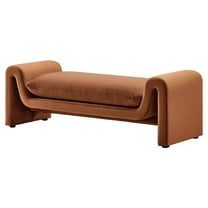 Accent Chair Bench, Brown, Velvet, Living Kitchen Cafe Bistro Hospitality Restaurant, Modern Contemporary Boutique HB34809