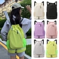 thumbnail image 2 of Drawstring Gym Backpack Sports Bag with Shoe Compartment Racket Pocket Lightweight Daypack for Badminton Tennis Basketball Fitness, 2 of 8