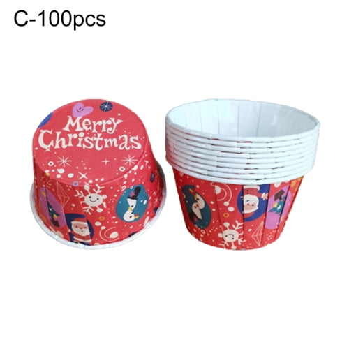 600 Pieces Christmas Cupcake Wrappers, Candy Santa Claus Cupcake Liners,  Snowman Cupcake Cups, Xmas Colorful Paper Baking Cups for Cake Candy Make