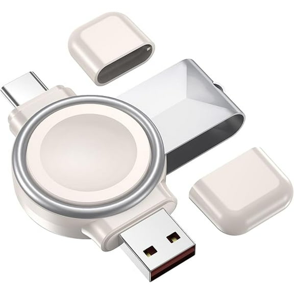 Upgraded Apple Watch Charger - Portable Magnetic Wireless iWatch Charger with USB C&A Fast Charging Cable, Compatible with iWatch Series Ultra2/Ultra/10/9/8/7/6/SE/5/4/3/2/1 (Black)