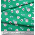thumbnail image 3 of Soimoi Green Heavy Canvas Fabric Leaves & Anemone Floral Print Sewing Fabric Yard 58 Inch Wide, 3 of 3