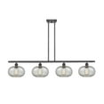 thumbnail image 1 of 516-4I-BK-G249-Innovations Lighting-Gorham - 4 Light Island   Matte Black Finish with Mica Glass, 1 of 1