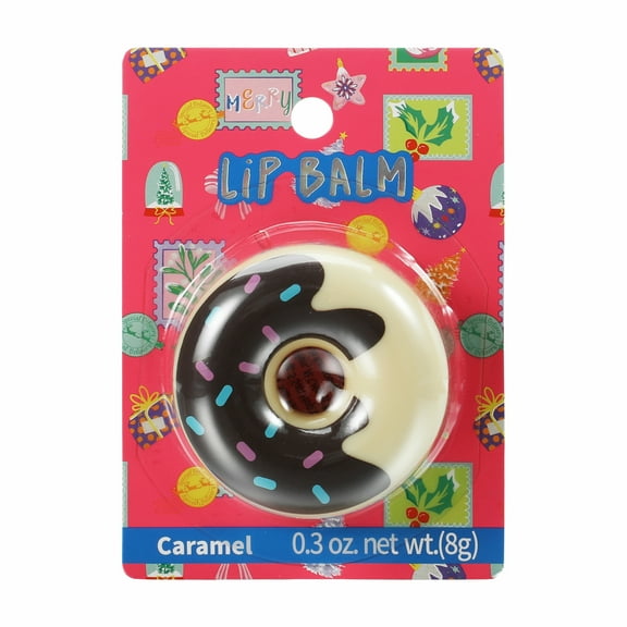 Lip Balm for Kids, Donut Shape Lip Smacker for Children, 0.28oz Pack of 1, Caramel Flavor