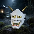 thumbnail image 6 of Costume Halloween Cosplay Mask, Japanese Hannya Demon Monster Full Face Mask, Scary Party Prop,White Oni Mask for Adult, Halloween Decorations, Indoor Outdoor Masquerade Carnival Home Wall Decor, 6 of 7