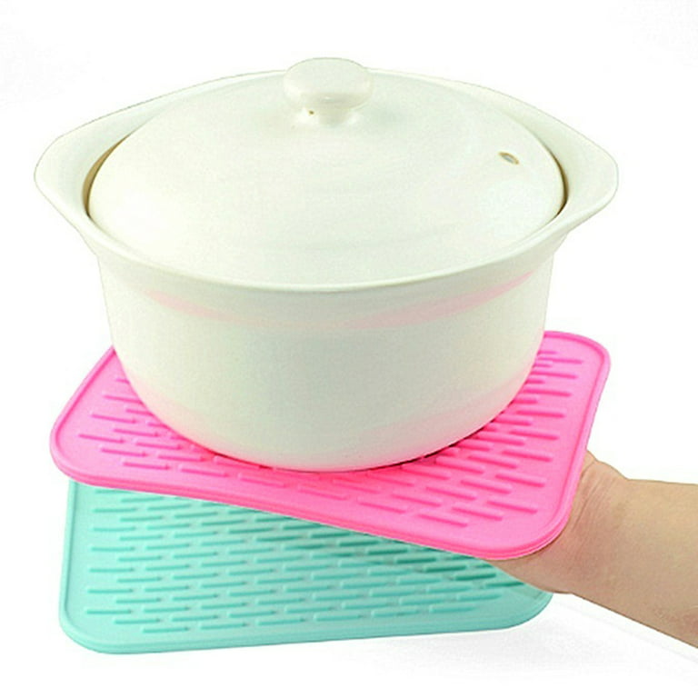 Walbest Kitchen Silicone Heat Resistant Trivet Pot Mat Placemat, Table Mat  Non-slip Pot Pan Holder Pad Cushion