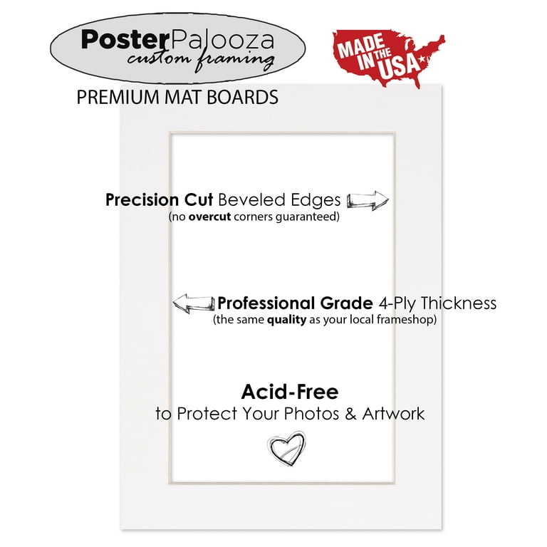 18x24 Pre-cut Mat with Whitecore fits 12x18 Picture + Backing + Bags