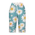 thumbnail image 4 of Puntoco Pantalones cortos de verano para mujer, moda 2024, pantalones cortos para mujer, pantalones casuales, pierna recta, cordón, cintura elástica, pantalones sueltos y cómodos con bolsillos, 4 of 5