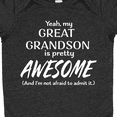 thumbnail image 4 of Inktastic Yeah My Great Grandson is Pretty Awesome Boys or Girls Baby Bodysuit, 4 of 5