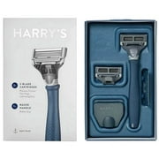 Harry's 5-Blade Razor Set, Navy Blue, 2 Count (4 Cartridges, 2 Travel Covers)