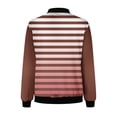 thumbnail image 5 of YUGYXL Trendy Stripe Bomber Jacket for Women Fall Zip Up Windproof Varsity Jacket Color Block Stand Collar Outwear with Pockets Today's, 5 of 6