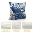 thumbnail image 4 of COMIO Birds and Peonies in Blue Color Pillow Cover Case Peacock Pattern Chinoiserie Style with Invisible Zipper Cushion Cover Throw Pillowcase for Home Decorative Couch Sofa Bedroom  24x24in, 4 of 5
