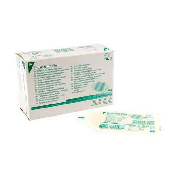 Tegaderm Transparent Film Dressing, Picture Frame Style, with Label, 2 1/8 in. x 2¾ in. (Box of 100 Dressings)
