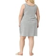 thumbnail image 4 of Unique Bargains Women's Plus Sleeveless Nightgowns Pockets Nightshirt 1X Grey, 4 of 6