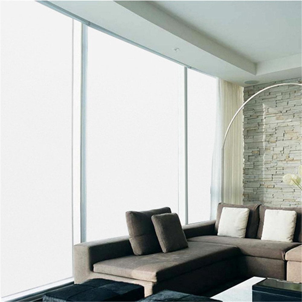 VELIMAX Privacy Frosted Window Film Non-Adhesive Frosted Window Cling Sticker Opaque Glass Tint for Bathroom Home Office,White(35.4 x 78.7 inches)