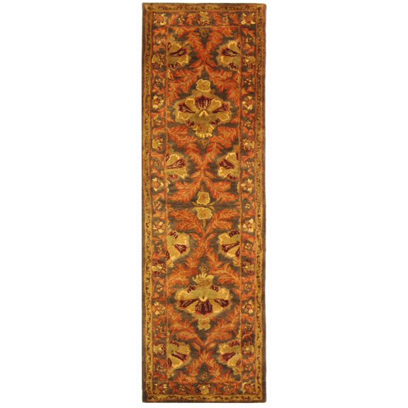 SAFAVIEH Antiquity Diarmait Oriental Wool Runner Rug, Sage/Gold, 2'3" x 8'