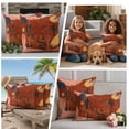 thumbnail image 5 of Western Boho Outdoor Waterproof Pillow Covers, Vintage Abstract Horse Cactus Plant Orange Decorative Square Throw Pillowcase Sofa Cushion Sham for Patio/Couch/Chair, 26"x26" 2 Pack, 5 of 8