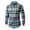#04 Light Blue, variant on Men's Modern Fit Button Down Plaid Shirt, Casual Long Sleeve Collared Top, Leisure Plaid Shirt with Exterior Pocket for Work Casual, Dark Blue M