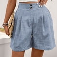 thumbnail image 3 of yillto Womens Dressy Trousers Shorts Pleated High Waist Summer Casual Business Short Pants with Pockets, 3 of 8