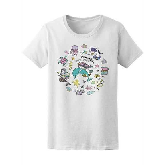 Under The Sea Fish Doodle T-Shirt Women -Image by Shutterstock, Female Large