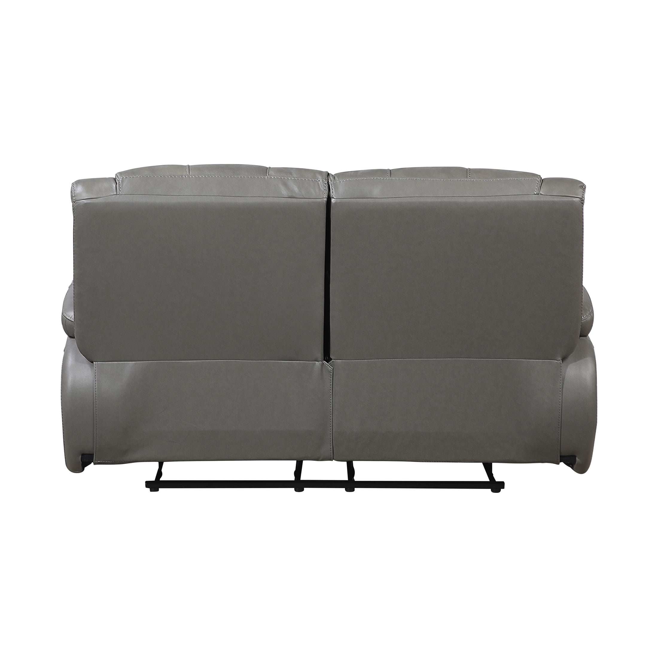 OakvillePark Arlisse Leather Match Manual Double Reclining Loveseat, Gray