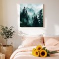 thumbnail image 4 of Canvas Wall Art, Dark Green Forest Framed Canvas Prints for Living Room Bathroom, Nature Foggy Mountain Pine Tree Gallery Wrapped Wall Decor for Home Office, Gifts, 12"x12" Ship Next Day, 4 of 9