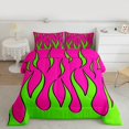 thumbnail image 2 of Homewish Cartoon Abstract Stripes Full Size Comforter Sets, Pink Green Bedding Comforter Set, Teens Kids Boys Girl Reversible Bedding Sets, Lightweight Room Decor, 3-Piece, 2 of 8