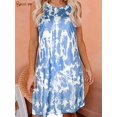 thumbnail image 5 of Spencer Women's Sleeveless Tie Dye Sundress Crew Neck Summer Casual T-Shirt Dresses, 5 of 8