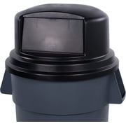 Carlisle Sanitary Maintenance B642224 44 & 55 gal Bronco Round Trash Can Dome Lid with Hinged Door - Black