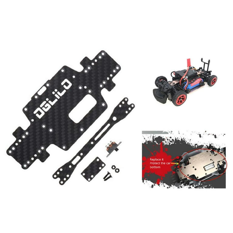 1/28 RC Car Carbon Fiber Chassis Model Car DIY Replacement