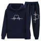 thumbnail image 1 of Gibobby Conjuntos de sudadera con bloques Patrones de fútbol Mujeres Casual Manga Larga Sudadera con Capucha Sudadera Chándal Jogger Pantalones de Chándal Uni(Marina,CH), 1 of 3
