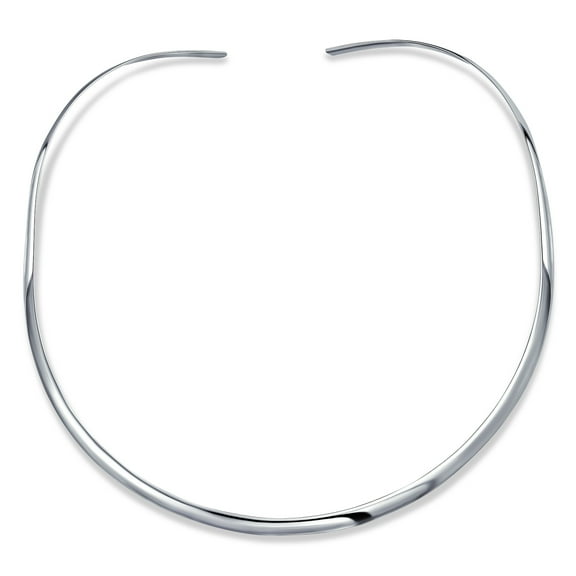 Bling Jewelry Womens Basic Thin Flat Choker Necklace Silver Sterling Add Pendant