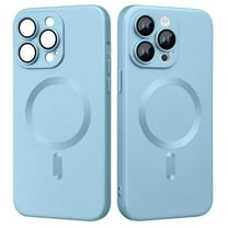 Dteck Magnetic Case for iPhone 15 Pro, Compatible with MagSafe, Matte Metallic Luster Design Slim Cover with Camera Lens Protector,Blue