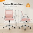 thumbnail image 2 of Gianna Ergonomic Mesh Office Chair with Fixed Armrests, Lumbar Support, and Mid-Back Design for Home & Desk Use with Smooth-Rolling Wheels, Pink, 2 of 5