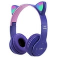 thumbnail image 1 of DQrwqpou Gaming Headset Cat Ear Over-Ear Stereo Bass para PC (Púrpura), 1 of 7