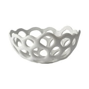 Angle View: Perforated Porcelain Bowl - Small