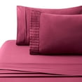 thumbnail image 3 of Hong and Arts Inc. Marina Decoration Ultra Soft Silky Deep Pocket Solid Rayon from Bamboo All Season Bedding Pleated Sheet Set Burgundy - Twin XL, 3 of 5