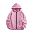 thumbnail image 2 of Hoodies for Boys Pink Hooded Long Sleeve Lightweight Zip Up Tops Loose Sweatshirt Winter Clothes 13-14 Years Boy Clothes, 2 of 8