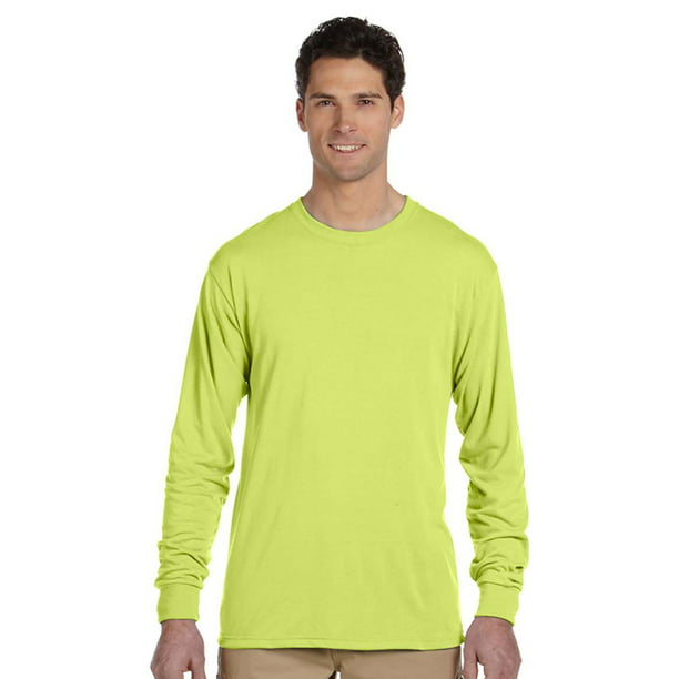 JERZEES - Jerzees Men's Long Sleeve T-Shirt - 21ML - Medium - Safety ...
