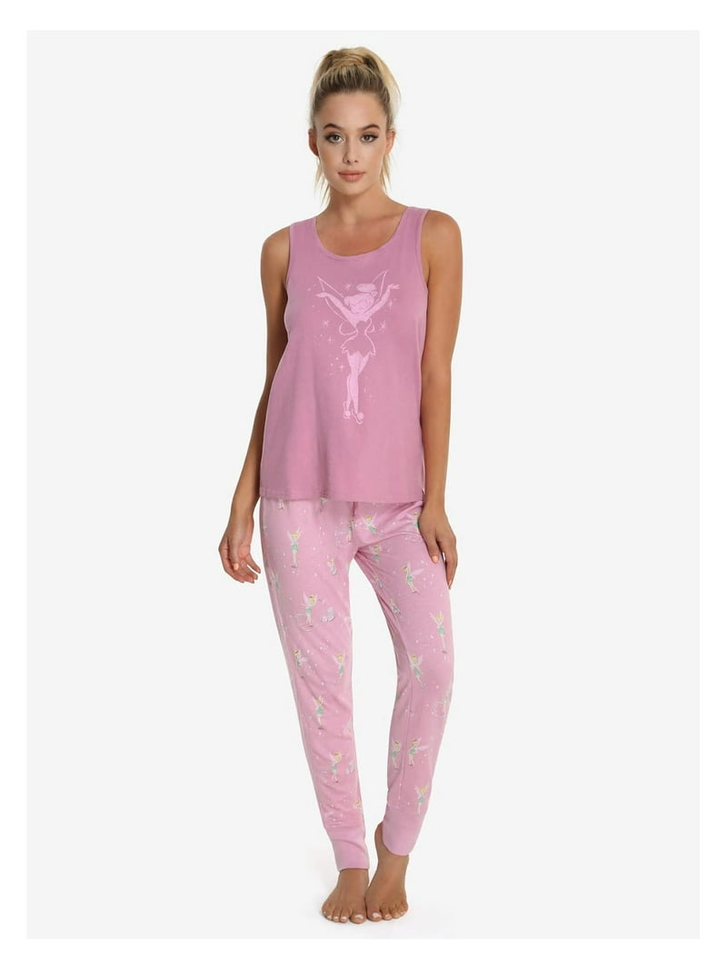 Disney Bianco Tinkerbell Pigiama a maniche corte a gamba lunga Donne