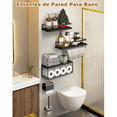 thumbnail image 3 of Repisas Flotantes Labg Madera Modernas Estantes Baño Negro, 3 of 5