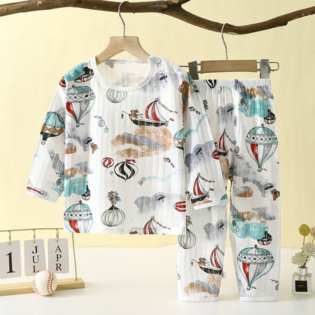 

Simplmasygenix Baby Sets Clearance Long Sleeve Summer Toddler Kids Baby Girls Boys Casual Casual Loungewear Thin Air-conditioned Clothing Home Clothing Two Piece Set