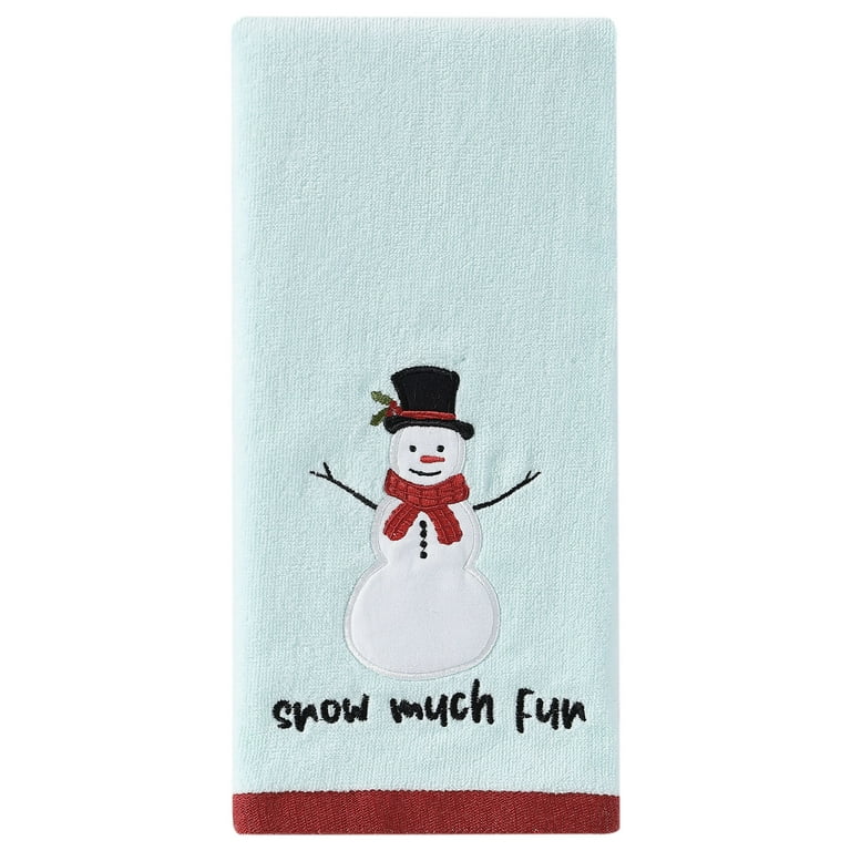 Holiday Time, Snow Much Fun 2-Pack Holiday Hand Towel Set, Blue, 15 x 25,  2 Pack 