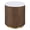 White and Honey Brown, variant on Coaster Jason Round White Marble Top Drum Base Side End Table in Greige