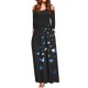 thumbnail image 1 of Vestido maxi con hombros descubiertos Estampado floral para mujer Elegante Casual O-cuello Bolsillo Vestidos largos Fridja  nbo643, 1 of 3