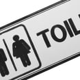 thumbnail image 3 of DEEPCRAFF Double-Sided Wooden Bathroom Sign with Hanging Rope, White Restroom Wall Decor for Home and Office, 3 of 6