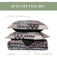 thumbnail image 3 of Elegant Comfort 3-Piece Quilted Bedspread Set, Reversible Plaid Patchwork Design, Ultra Soft All-Season Coverlet with Pillow Shams, Heavyweight Quilt, California King, Plaid Brown, 3 of 4